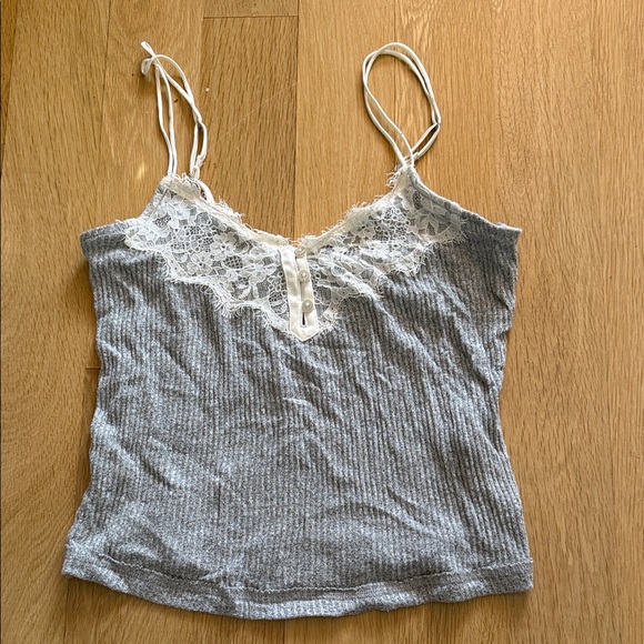 Abercrombie & Fitch Gray Lace Trim Pajama Set - Picture 2 of 8